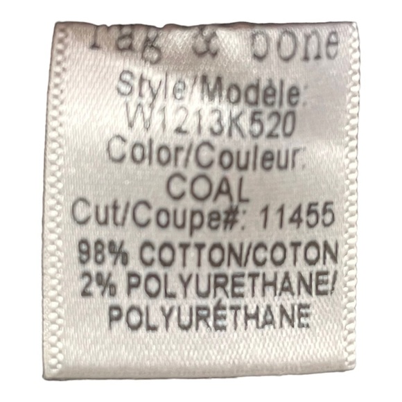 Rag & Bone Justine Skinny High Waisted Coal Jeans - Picture 6 of 7